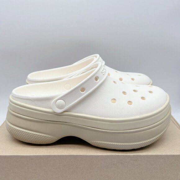CROCS CLASSIC STACKED CLOG Platform CHALK WHITE Womens US 9 - NEW - Picture 5 of 12